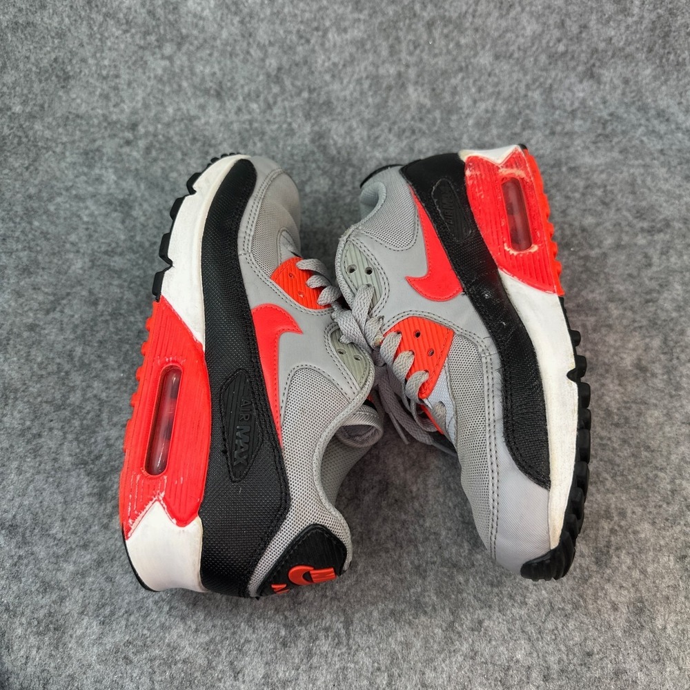 Nike Air Max 90 Wolf Grey Bright Crimson Black 616730-014 Womens Size 6.5 - Picture 10 of 11